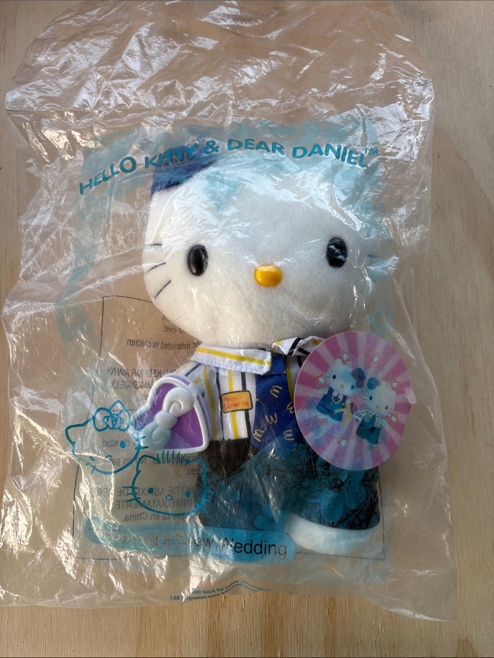 Hello Kitty Plush in White, Blue & Yellow Outfit